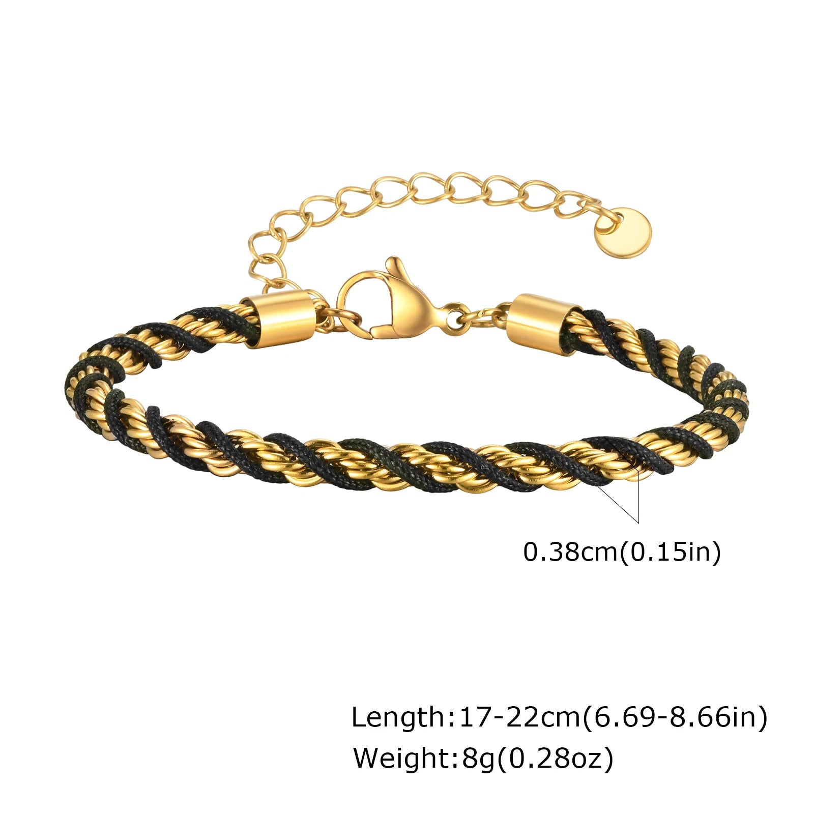 Zweifarbige Kettenarmbänder für Männer und Jungen, verstellbares Armband mit gedrehtem Seil aus Edelstahl, stilvolle Schmuckgeschenke