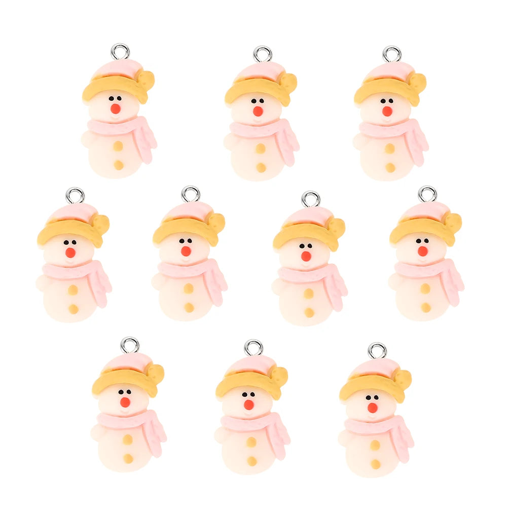 10 Stück Weihnachten Lebkuchenmann Weihnachtsmann Charms Harz Anhänger Charms für Ohrring Armband Schlüsselanhänger Kinderspielzeug Diy Schmuckherstellung