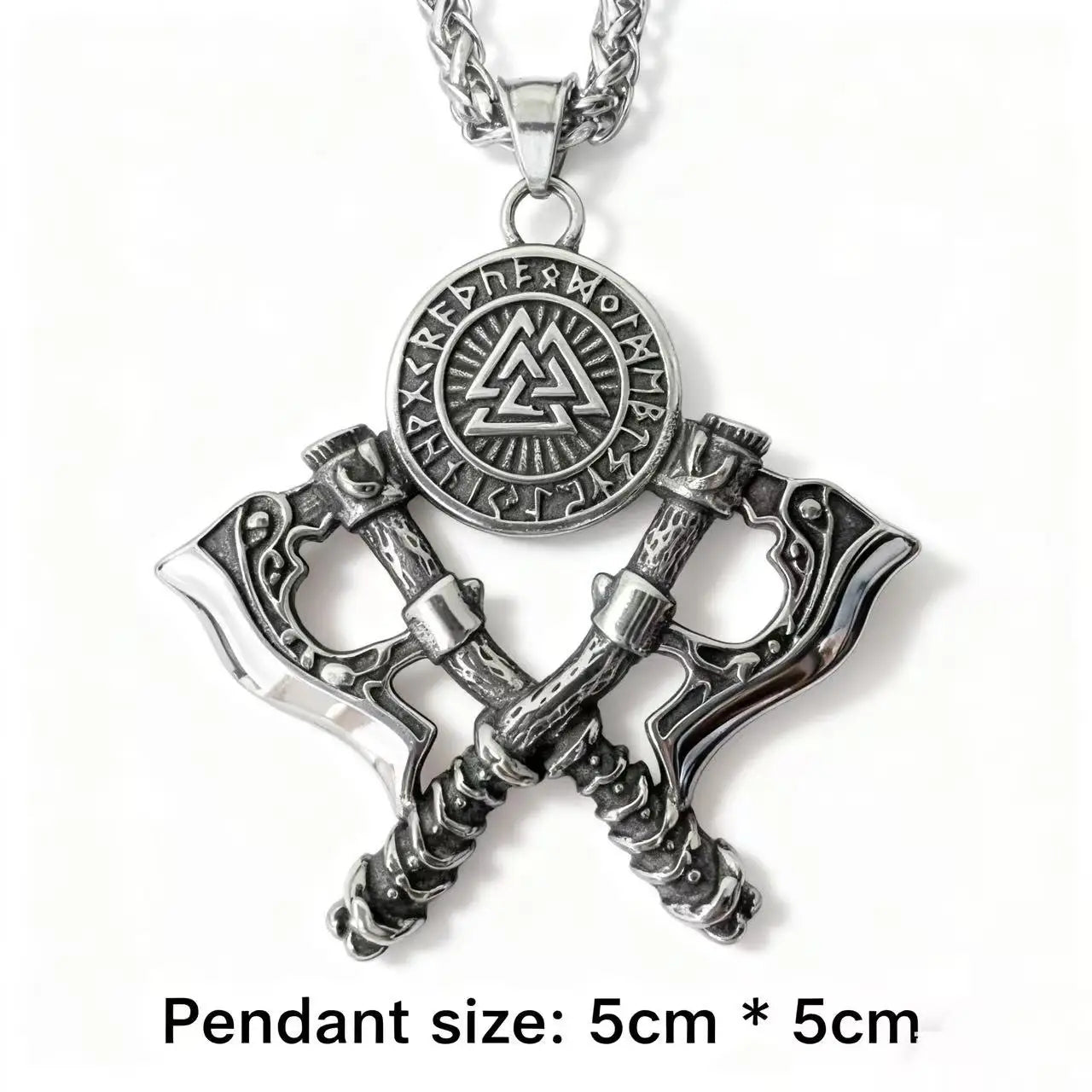 HNSP 316L Edelstahl Viking Axt Anhänger Halskette Für Männer Punk Stil Schmuck Zubehör Männliche Geschenk