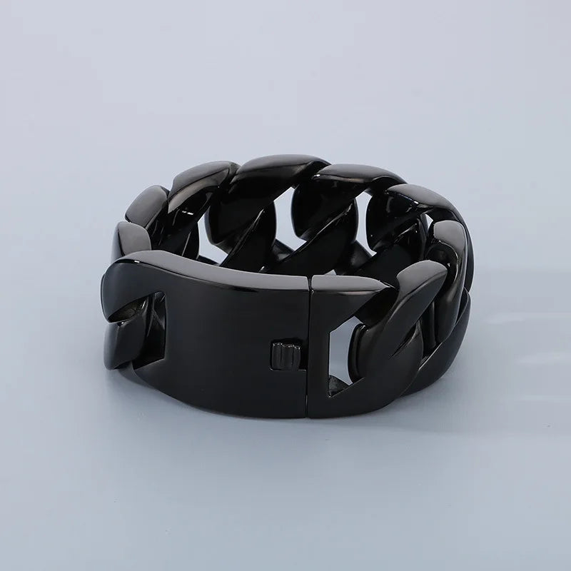 20/26/31MM 316L Edelstahl Curb Kubanisches Armband Riesige Schwere Silber Farbe Ton Schmuck Herren Frauen Biker Bike Kette Armbänder
