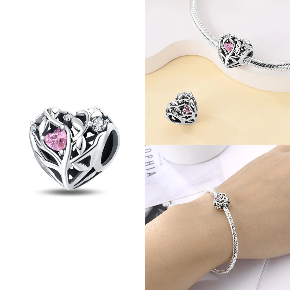 Herzform Heißer Verkauf Klassisch Lila Retro 925 Silber Lotus Engel Muster Charms Perlen Fit 3mm Original Armband DIY schmuck Geschenk