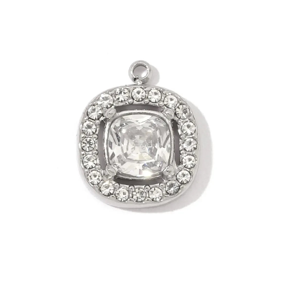 3 teile/los Mode Edelstahl Zirkon Kristall Charms Oval Stern Herz Runde Quadrat HorseeyeStone Halskette DIY Kleine Anhänger