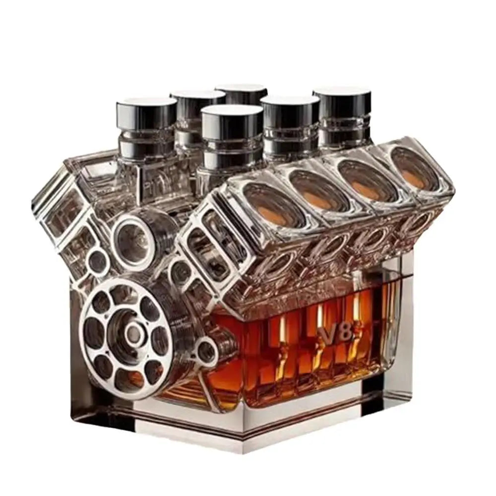 V8 Motoren Form Wein Dekanter Kristall Whisky Dekanter Kreative Alkohol Separator Dekanter Bar Gadgets für Tequila Bourbon Geschenk
