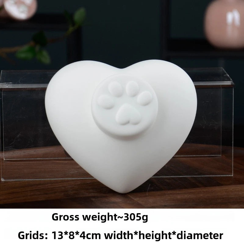 380ml White Ceramic Pet Crates, Burial Urn for Ashes, Sealed Storage Tank, Pet Ashes Urns, Memorial Burial Coffin for Passed Away Dogs