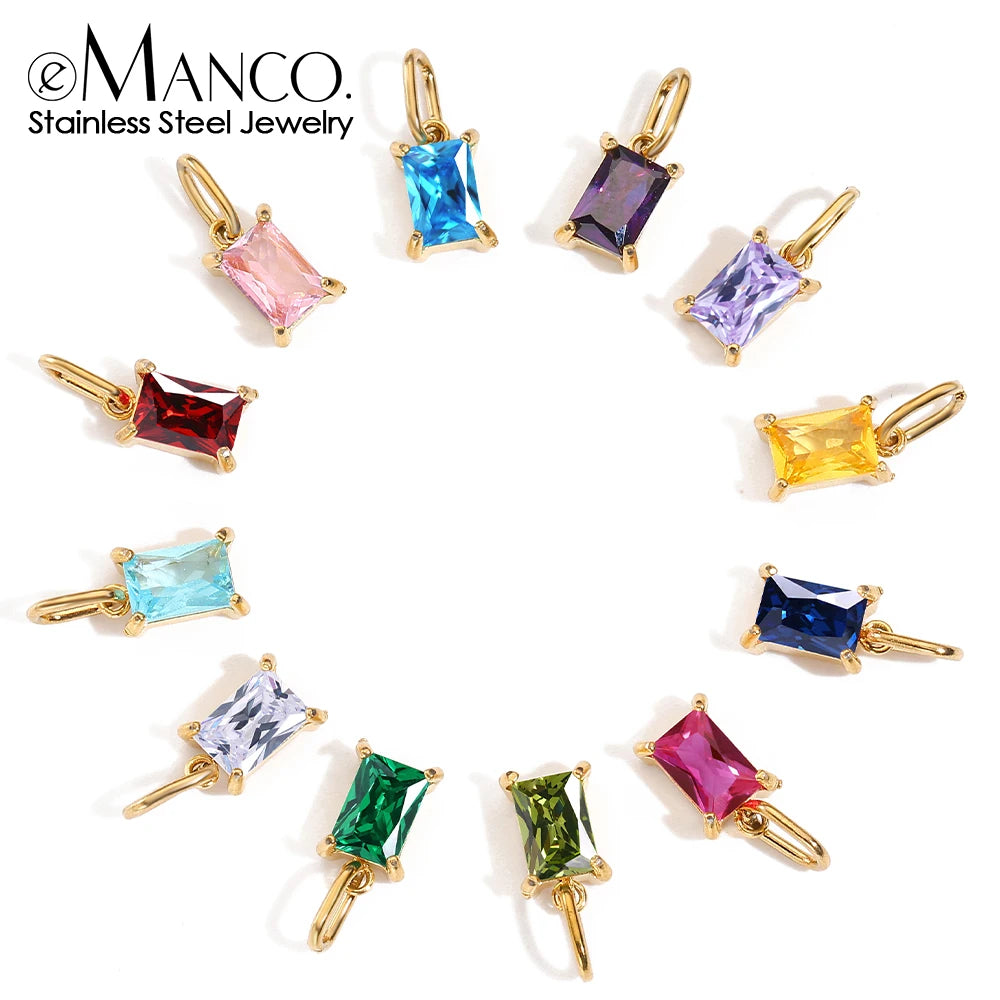 eManco Geburtssteine-Set, Edelstahl-Charm, Factory Outlet, 48-Stunden-Versand, Horoskope, Schmuck