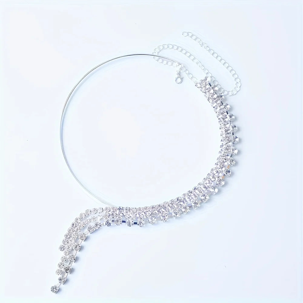 Mode Punk-Stil Halskette Persönlichkeit glänzende Strass Quaste Halskette Schmuck Geschenke auf Frauen Hochzeitsfeier