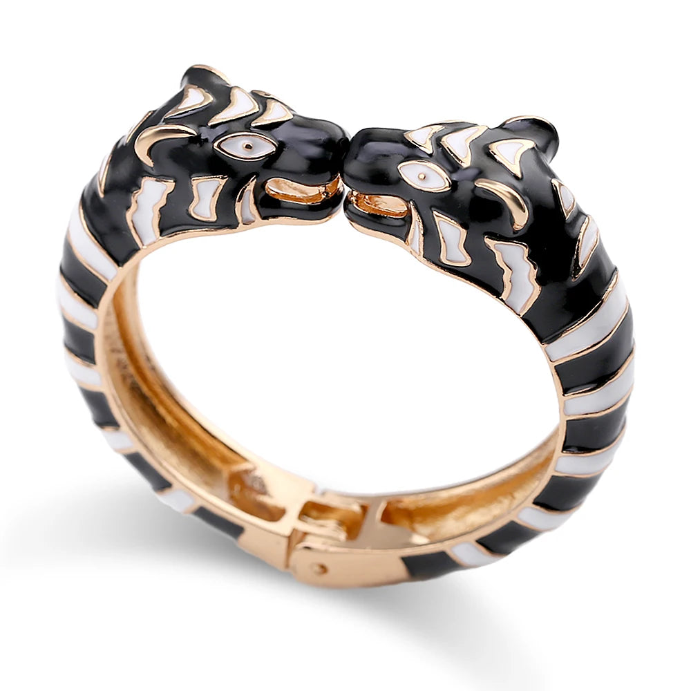 Kaymen neue Emaille bunte Tiger Armreif Manschette Armband für Frauen Mädchen Aussage mehrfarbige Mode Armreif Schmuck 15 Farben