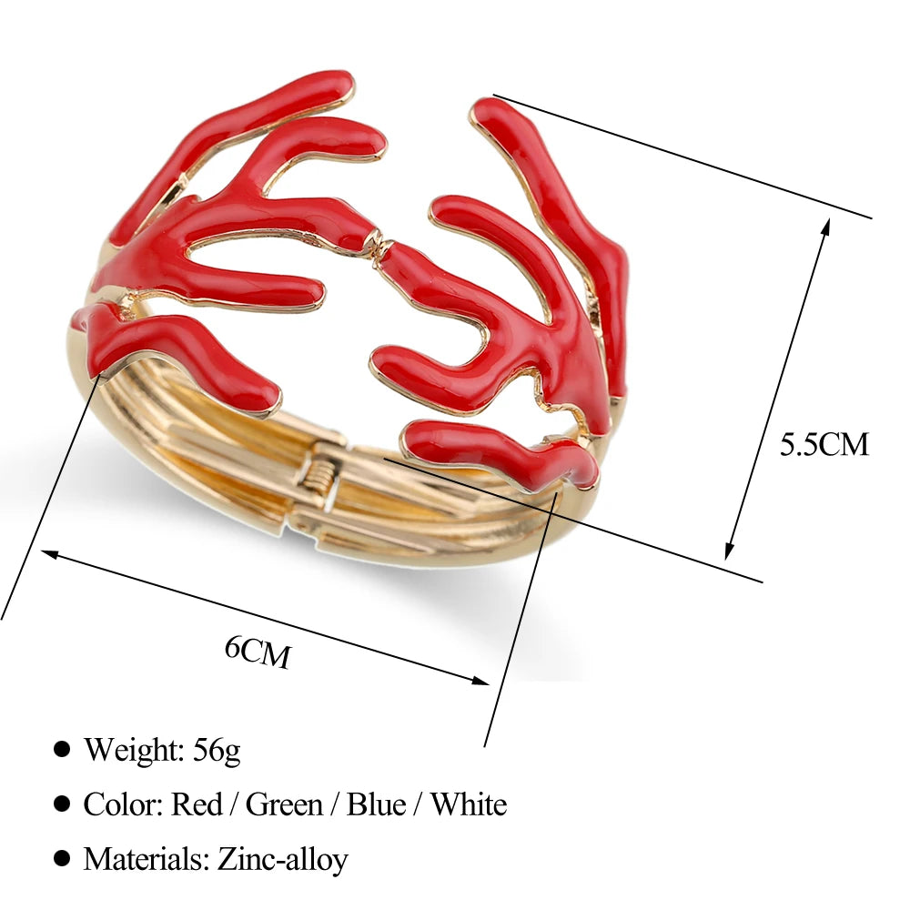 KAYMEN Neues wunderschönes Korallen-Design, luxuriöses Manschettenarmband, Statement-Armreif, Modeschmuck für Frauen, Verlobung, Hochzeit, Zubehör