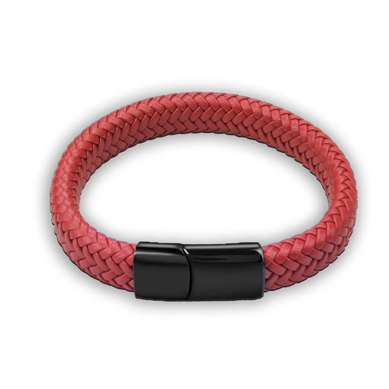 Mode Einfache Weiße Leder Geflecht Armband Edelstahl Schnalle Verschlüsse für Männer Handgemachte Armreif Großhandel Charme Schmuck Geschenk