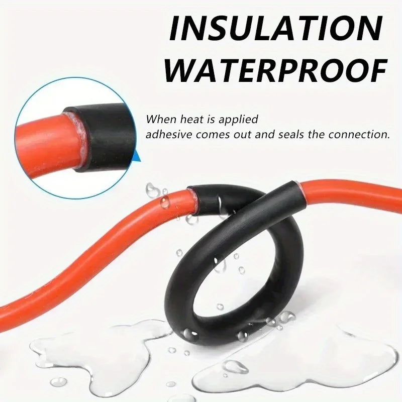1 m wasserdichtes Schrumpfschlauch-Set mit Klebstoff – 1 m 3:1 Schrumpfschlauch mit doppelwandigem Kleber, Rohrdurchmesser 1,6–50 mm