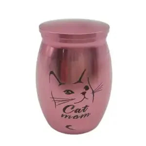 Stainless Steel Pet Urns, Small Face Print, Memorial Urn, Dog and Cat Ash Holder, Urn for Human Pet Ashes, Blue/Black