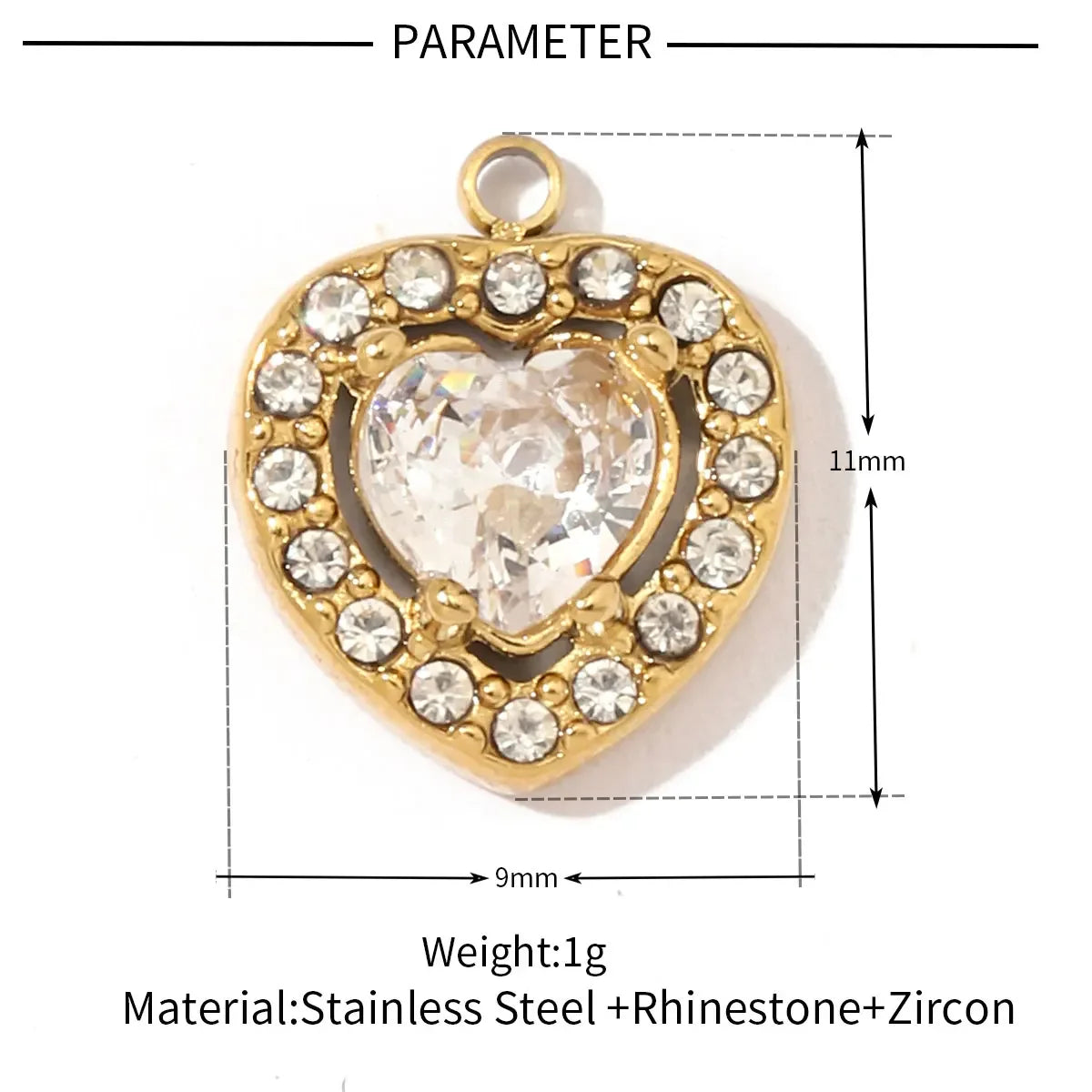 3 teile/los Mode Edelstahl Zirkon Kristall Charms Oval Stern Herz Runde Quadrat HorseeyeStone Halskette DIY Kleine Anhänger
