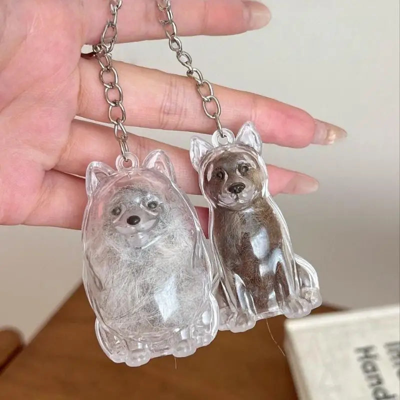 Diy-Taschenanhänger, handgefertigter Tierhaar-Gedenk-Schlüsselanhänger, Andenken-Anhänger für Hundefell – personalisiertes Haustierverlust-Geschenk für Hundeliebhaber