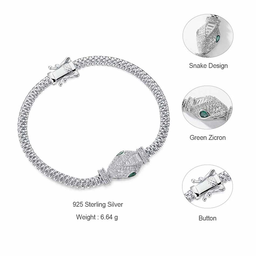 ALLNOEL Armband aus 925er-Sterlingsilber, Tier-Hip-Hop-Mode-Damenarmband, glänzendes Zirkonia-Armband, Schmuck, Geschenk