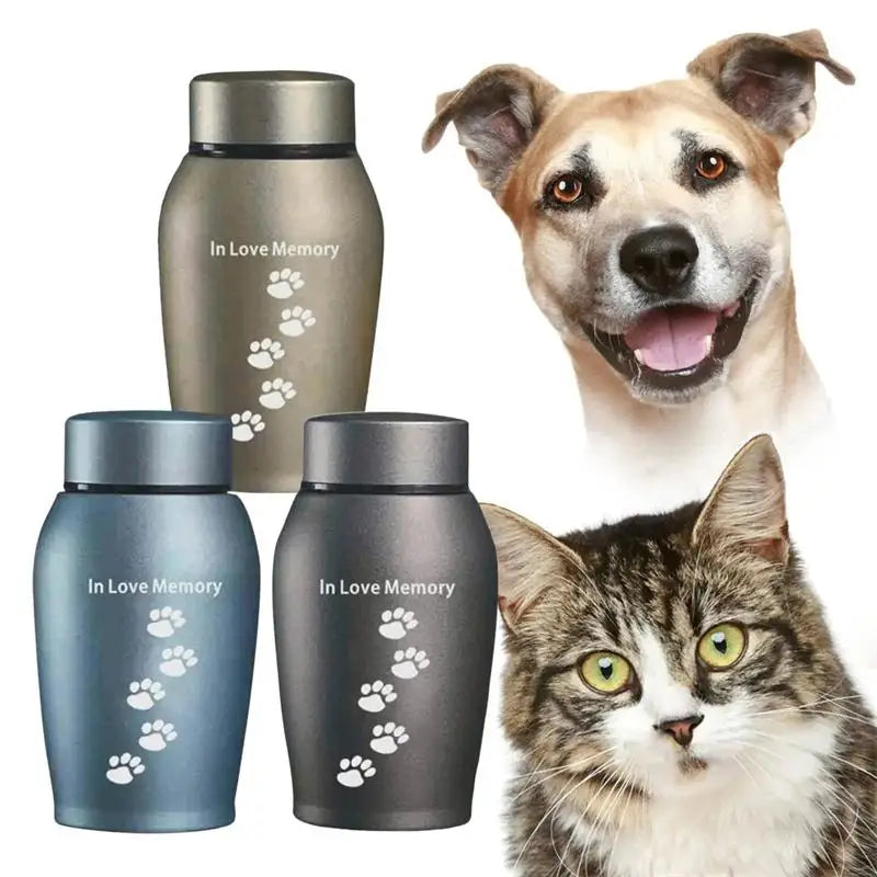 Neue mehrfarbige Edelstahl-Hundeurnen für Hunde, Katzen, Vögel, Maus, Feuerbestattung, Asche, versiegelte Beerdigung für Hunde, Haustier-Souvenir-Glas