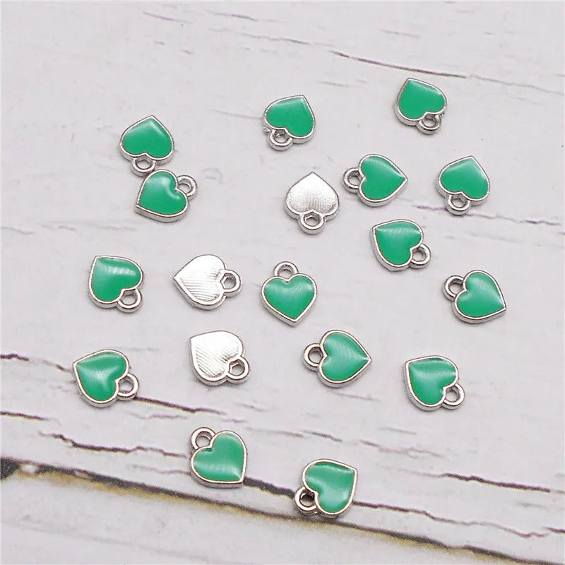 20 Teile/paket Kleine Winzige Emaille Herz Charms Gemischte Farben Legierung Anhänger Für Schmuck Halskette Armband Ohrringe Zubehör Handwerk