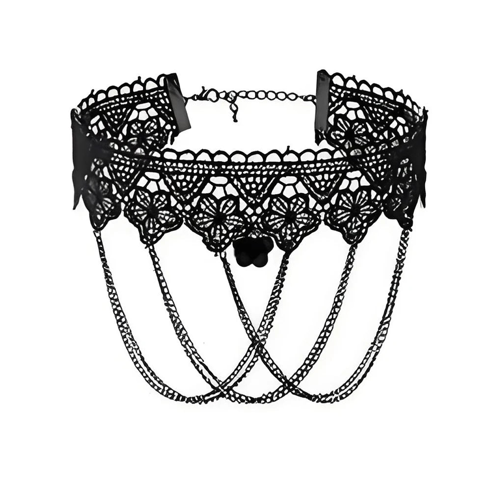 Neo-Gothic Punk Schwarz Sexy Spitze Halskette Für Frauen Mode Retro Schlüsselbein Kette Halloween Kragen Halsband Steampunk Geschenke