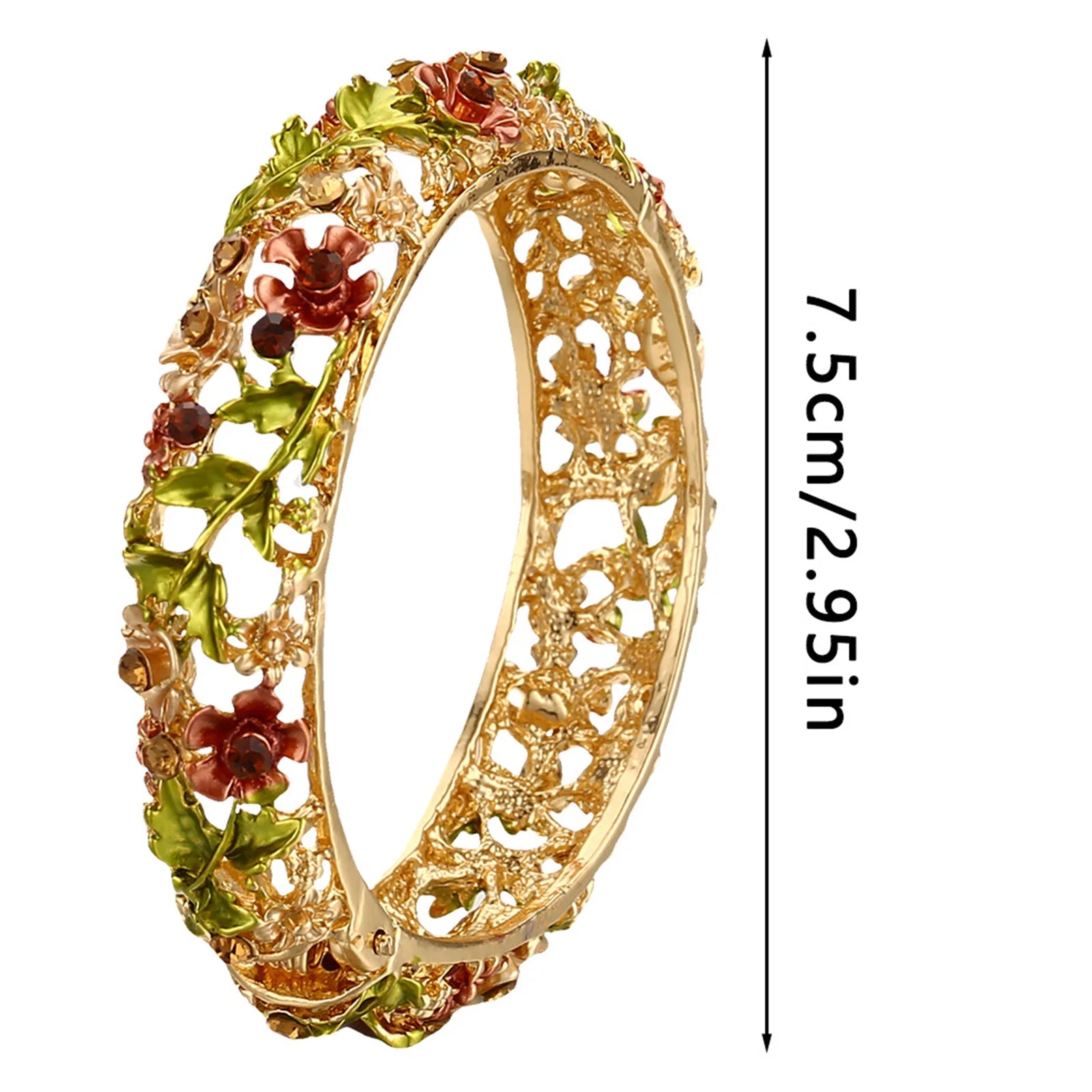 Frau Vintage Armreifen handgemachte bunte Metall Blumenarmbänder für Mama Oma Schwester Freundinnen Geburtstag Neujahr Party Geschenke