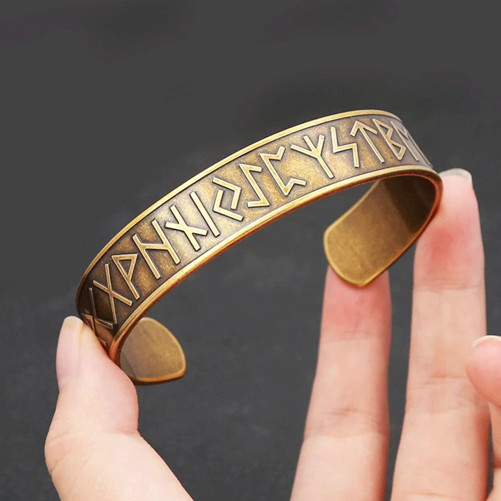 Mode Vintage 316L Edelstahl Viking Rune Armband Männer und Frauen Dominierenden Öffnung Armbänder Biker Amulett Schmuck Geschenke