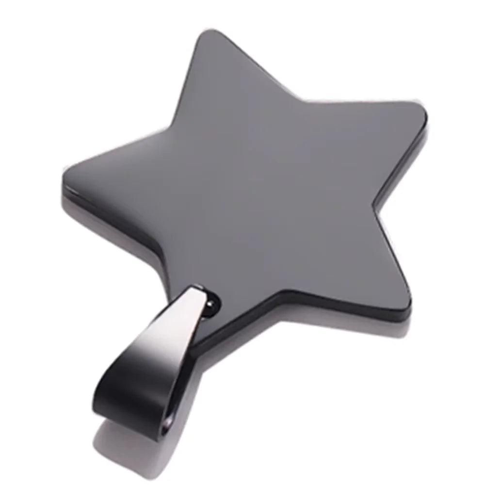 6 Teile/los Klassische Mond Sterne Anhänger ID Tags Für Frauen Männer Halskette Schmuck Edelstahl Doppel Seiten Polnischen