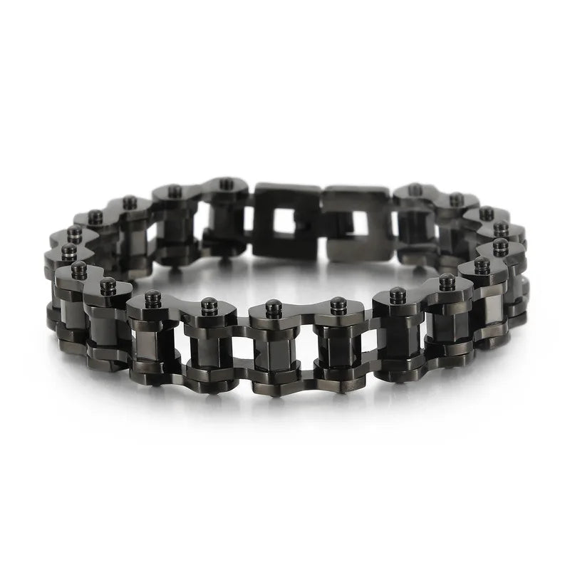 Retro Schwere Bürste Edelstahl Motorrad Kette Armband 11/13 MM Breite Herren Frauen Bike Biker Armbänder Hip-Hop Schmuck 19-23 cm