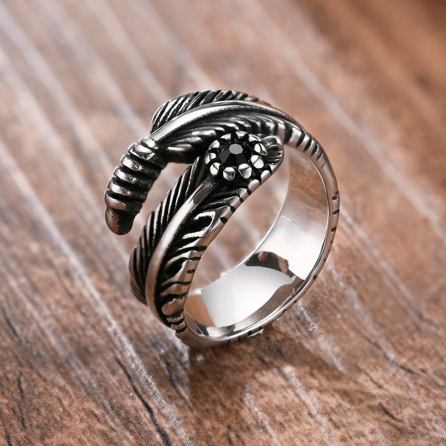 Vnox Vintage-Federring für Herren, Schmuck, Edelstahl, Biker-Stil, Handpolieren, US-Größe 7, 8, 9, 10, 11, 12