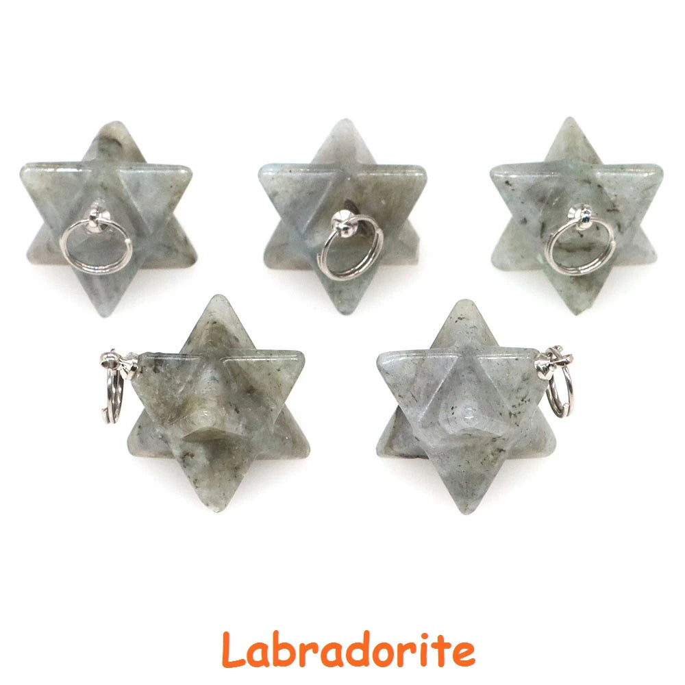 Naturstein Merkaba Stern Reiki Heilkristalle für DIY Energie Edelstein Modeschmuck Zubehör Party Home Dekoration Geschenk
