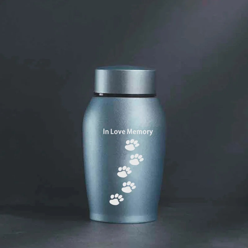 Neue mehrfarbige Edelstahl-Hundeurnen für Hunde, Katzen, Vögel, Maus, Feuerbestattung, Asche, versiegelte Beerdigung für Hunde, Haustier-Souvenir-Glas