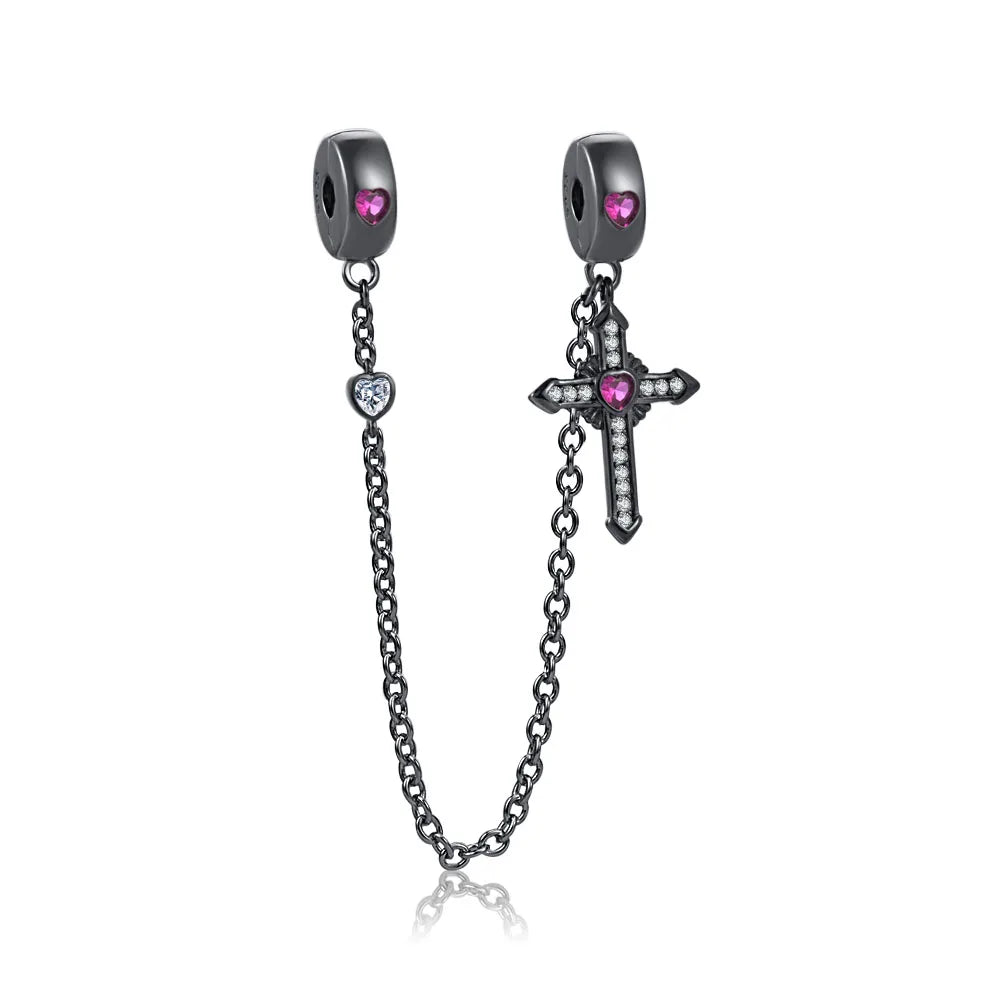 Heiße Verkäufe 925, schwarzer Tier-Anhänger, Serie Gothic-Skelett, Katze, Damenschmuck, geeignet für DIY-Armbänder, Halsketten, Zubehör