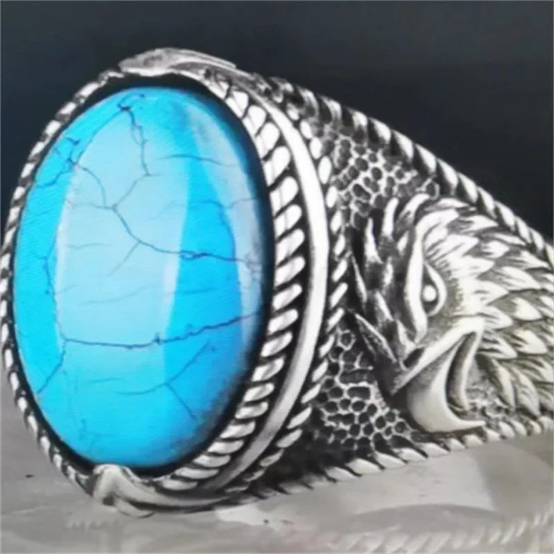 Neuer Herrenring mit künstlichem Zirkon, Persönlichkeit, Retro, anstrebend, besuchen, Bankett, Party, lässig