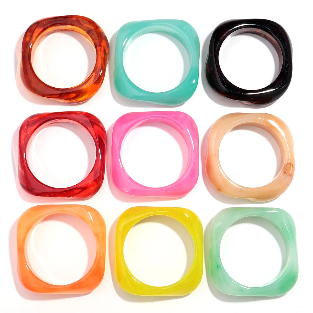 Vintage Acryl große bunte geometrische unregelmäßige Armreifen für Frauen trendige Harz breite Manschette Armreifen Armbänder 2025, Modeschmuck