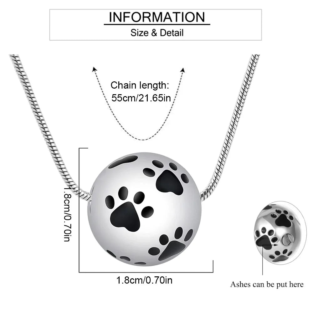 Pfote Urne Einäscherung Halskette Silber Hund Katze Haustier Pfote Druck Feuer bestattung Schmuck für Haustier Asche Tier Andenken Denkmal Charme Anhänger