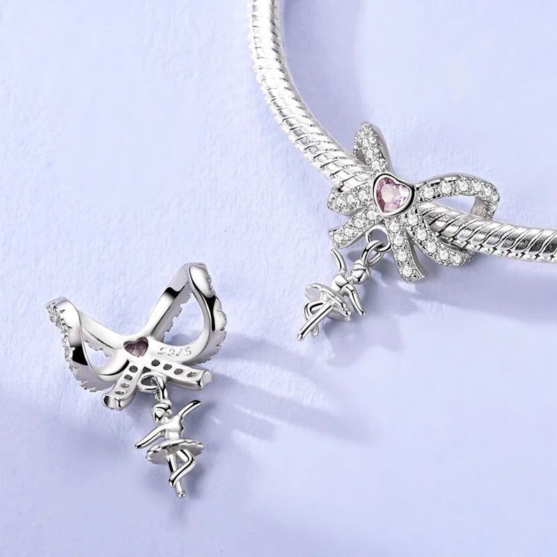 Heißer Verkauf Charms Perlen 925 Sterling Silber Farbe Bogen Kreuz Lebensbaum Perlen Fit DIY Original Armreif Charme Anhänger Schmuck