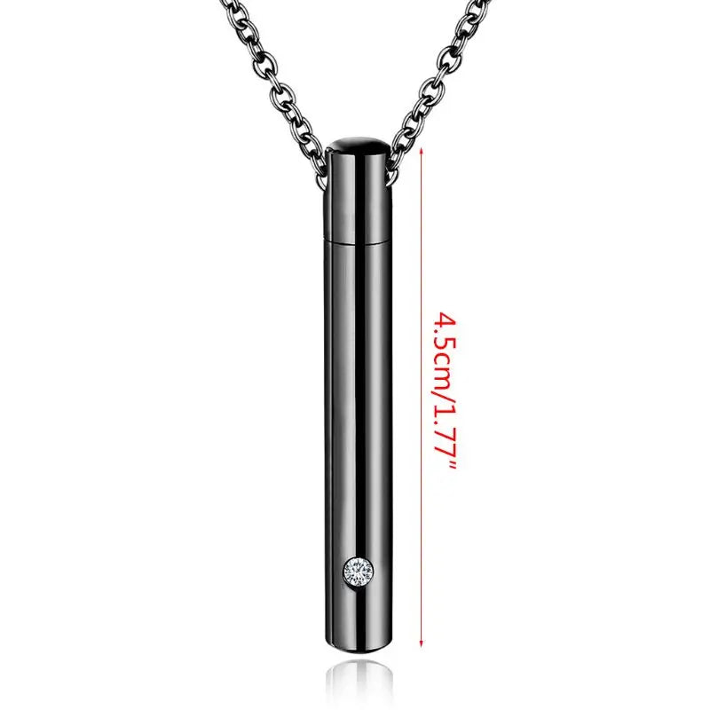 Zylinder Pet Urnen Halskette Edelstahl Katze Hund Asche Memorial Container Halter Schmuck Memorial Andenken Pendantat