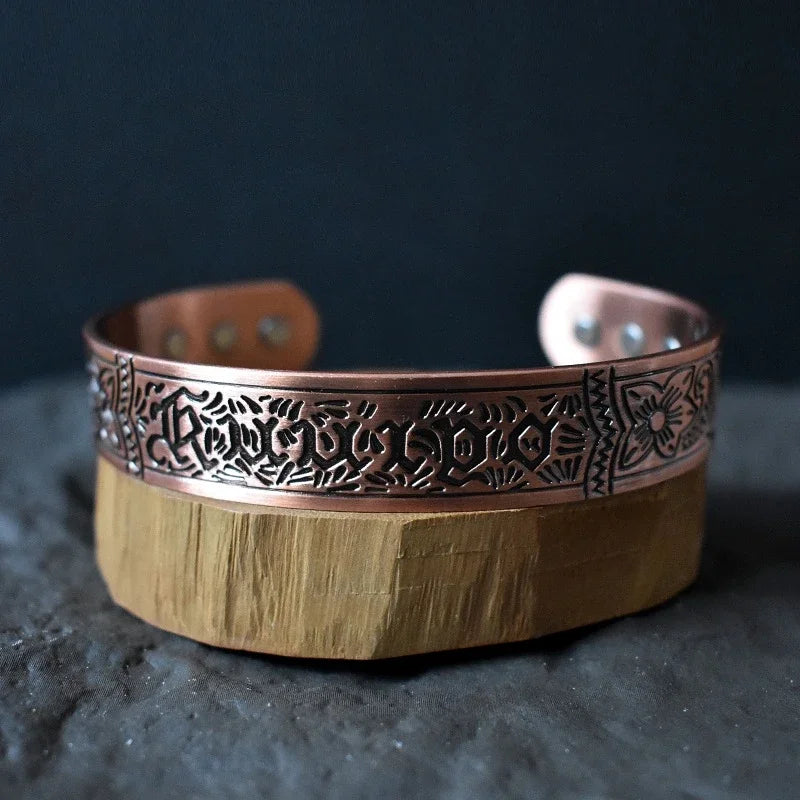 Handgefertigtes Kupfer-Magnetarmband, handgeschmiedet mit massivem und hochwertigem Kupferarmband im Wikinger-Stil mit minimalistischer Eleganz für Herren