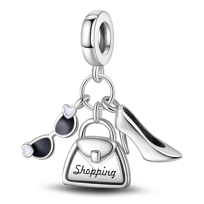 Heißer Verkauf Charms Perlen 925 Sterling Silber Farbe Bogen Kreuz Lebensbaum Perlen Fit DIY Original Armreif Charme Anhänger Schmuck