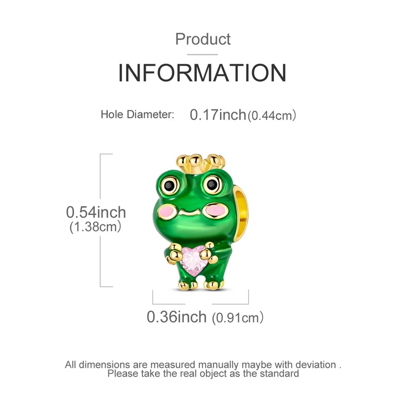 Neu im 925er-Sterlingsilber, grüne Charms, Perlen, Frosch, Kleeblatt, Schildkröte, Anhänger, Schmuck, passend für Original-925-Armbänder für Frauen, DIY-Geschenk
