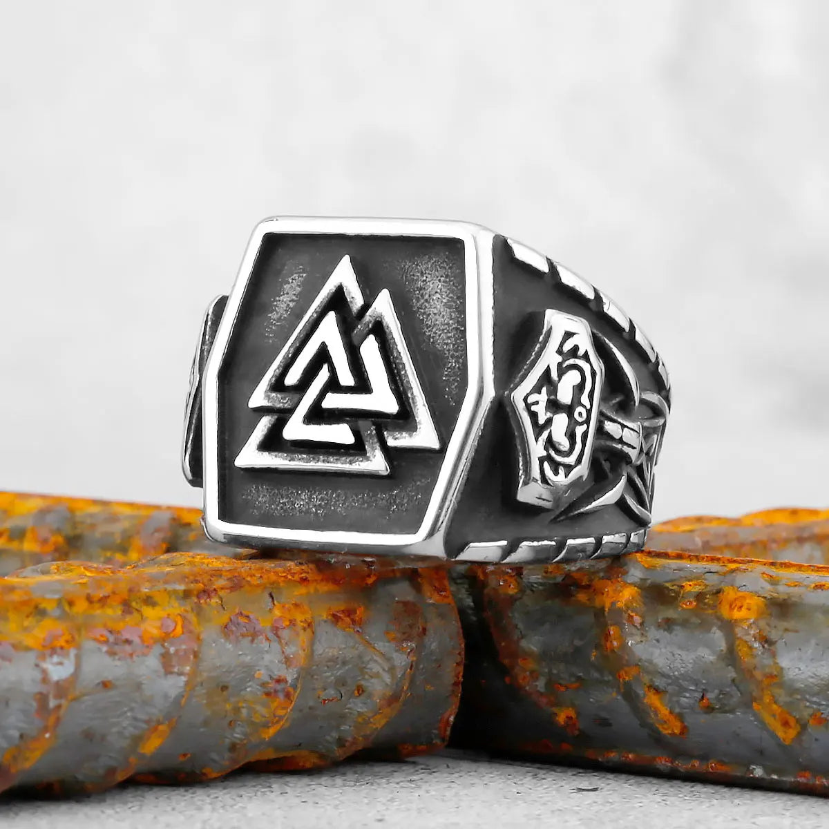 Vintage Edelstahl Wikinger Amulett Ring Nordischer Kompass Runen Männer und Frauen Ringe Teenager Multi Style Schmuck Freund Geschenk