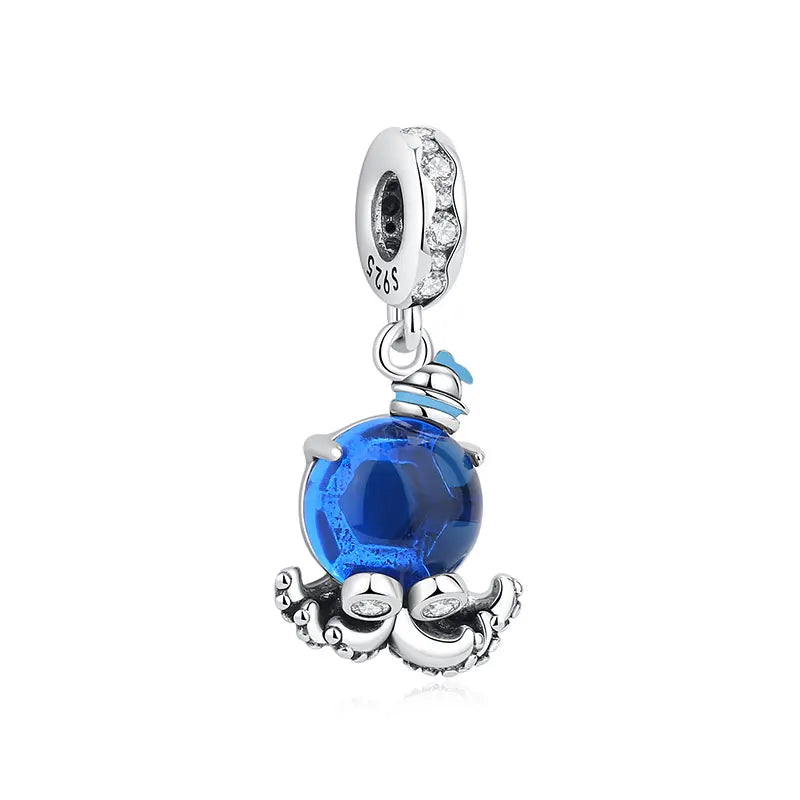 Original 925 Sterling Silber Charms Meeresschildkröte Anhänger Kristall Perlen Fit Marke Armbänder Halsketten Diy Schmuck Für Frauen