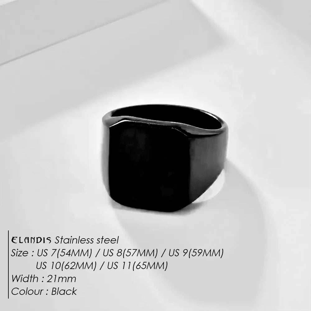 ELANDIS Modeschmuck, quadratische Edelstahlringe für Herren, Accessoires, Jahrestag, Hochzeit, Party, Geschenk, trendige geometrische Ringe