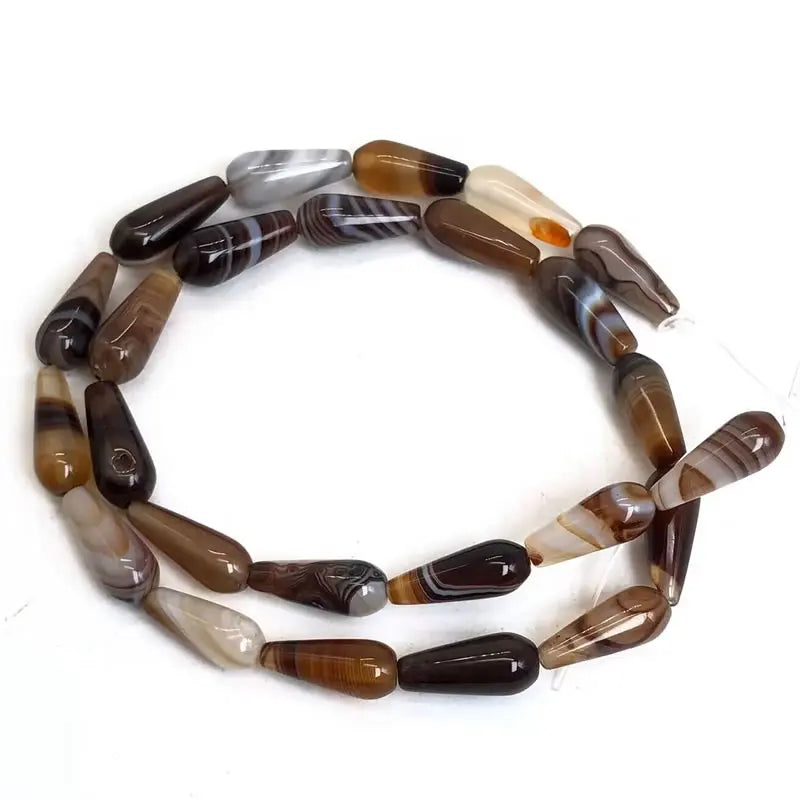 6x16mm/10X30mm Achat Wassertropfen Stein Perlen Natürliche Quarz Achate Lose Perlen für Schmuck Machen DIY Armband 15 ”