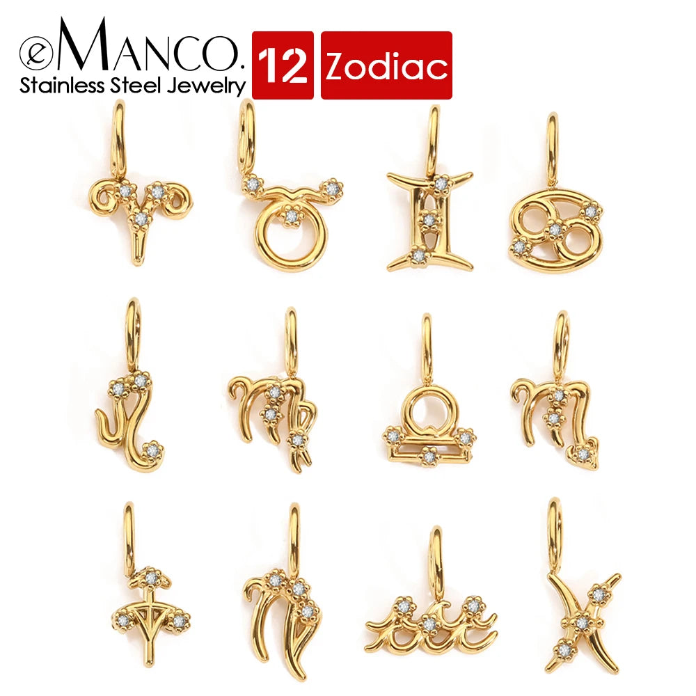 eManco Geburtssteine-Set, Edelstahl-Charm, Factory Outlet, 48-Stunden-Versand, Horoskope, Schmuck