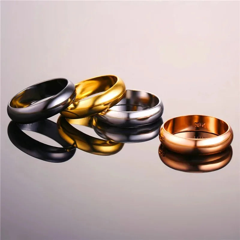 ChainsPro 5mm Einfache Plain Flache Ringe für Mann Frau Hochzeit Marke Klassische Retro Vintage Stil Unisex Täglichen Schmuck QC24