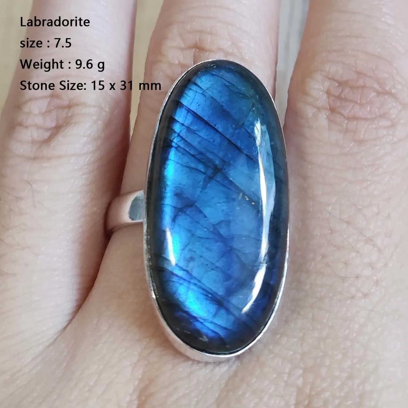 Echter Labradorit Ring Damen Schmuck Geschenk