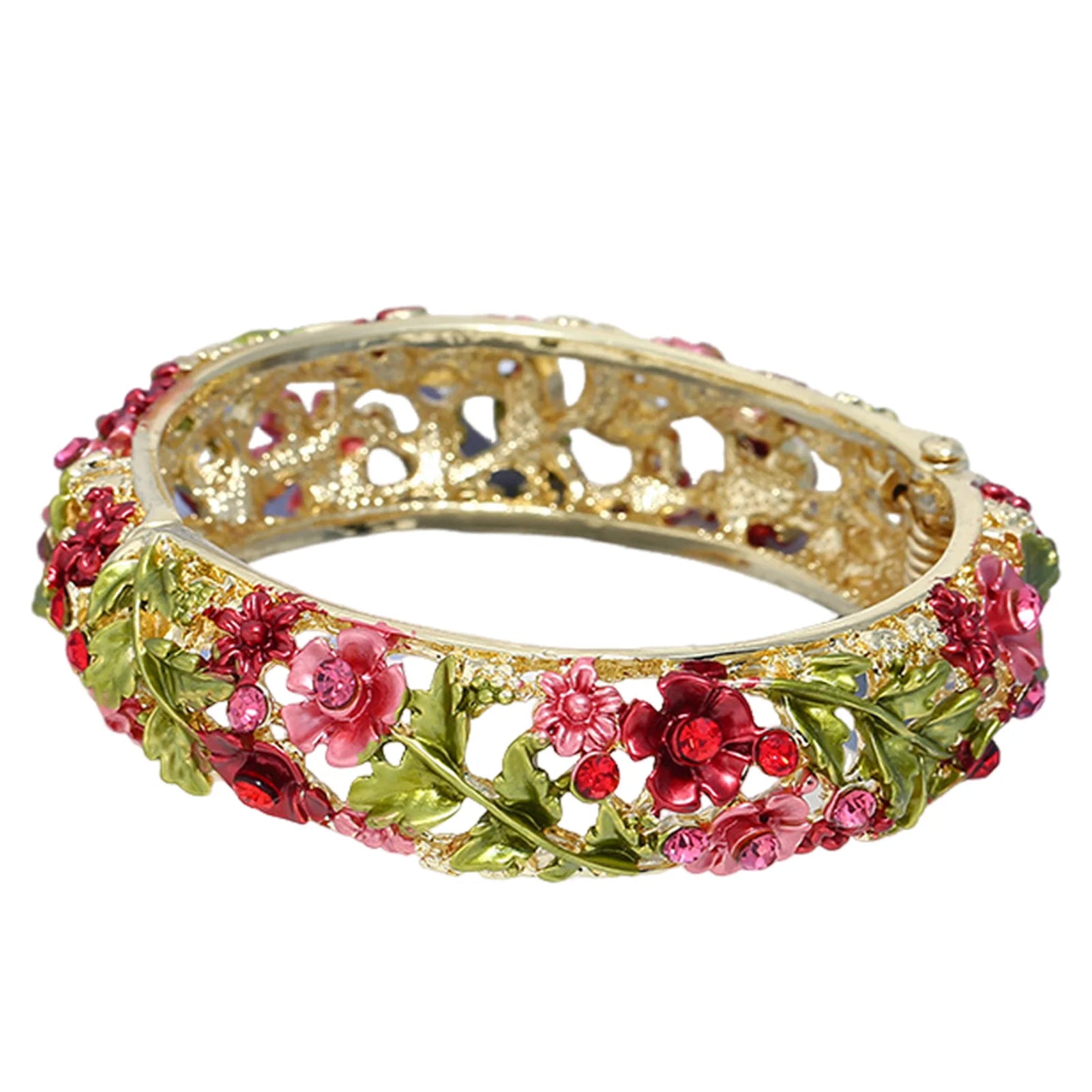 Frau Vintage Armreifen handgemachte bunte Metall Blumenarmbänder für Mama Oma Schwester Freundinnen Geburtstag Neujahr Party Geschenke