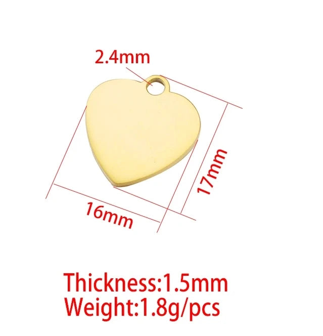 20 Stück Herz 304 Edelstahl Stempeln Blank Tag Anhänger Charms mit Snap on Bails für Halskette Schmuckherstellung Geschenk