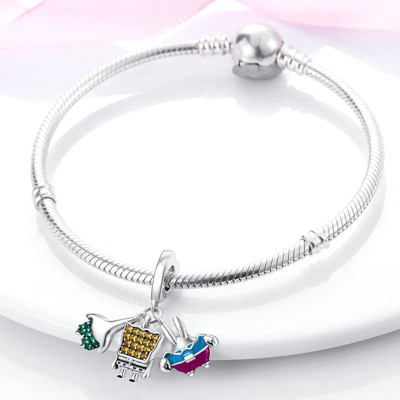 Echtes 925 Sterling Silber Buch Und Kaffeetasse Charms Fit Original Pand 3mm Armband Anhänger Perlen Frauen Edlen schmuck
