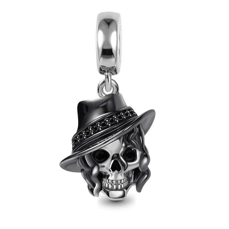 Heiße Verkäufe 925, schwarzer Tier-Anhänger, Serie Gothic-Skelett, Katze, Damenschmuck, geeignet für DIY-Armbänder, Halsketten, Zubehör