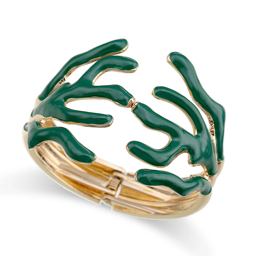 KAYMEN Neues wunderschönes Korallen-Design, luxuriöses Manschettenarmband, Statement-Armreif, Modeschmuck für Frauen, Verlobung, Hochzeit, Zubehör