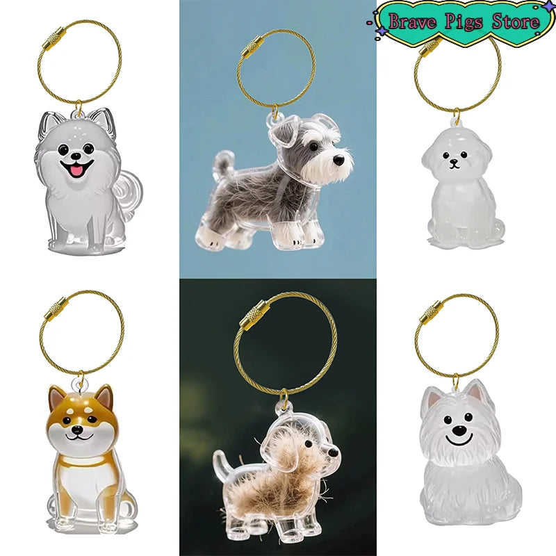 Klare Welpenhaar-Gedenk-Andenken-Kapsel, Haustier-Hundefell-Behälter, DIY-Anhänger, Schlüsselanhänger, Dekor, Haustierliebhaber, Heim-Display, Geschenke